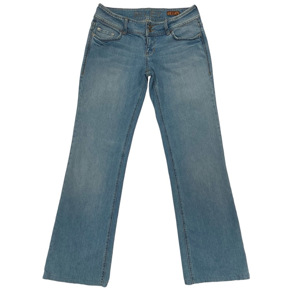 DELIA’S Riley Vintage Y2K Lightly Distressed Jeans Light Blue 7/8L